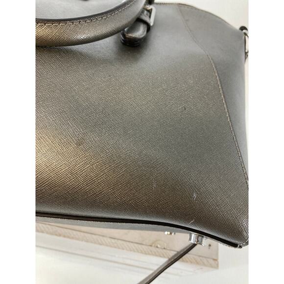 MICHAEL KORS, PUTER METALIC SAFFIANO LEATHER CROSSBODY BAG - Picture 8 of 16